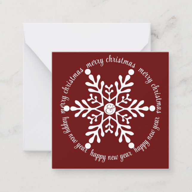 God jul Big White Snowflake, med Photo Anteckningskort (Framsida)