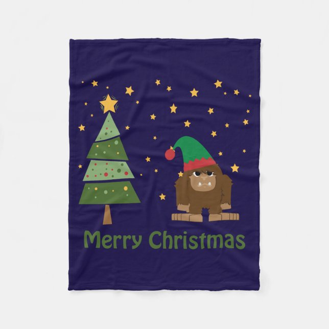 God jul Bigfoot Fleecefilt (Framsidan)