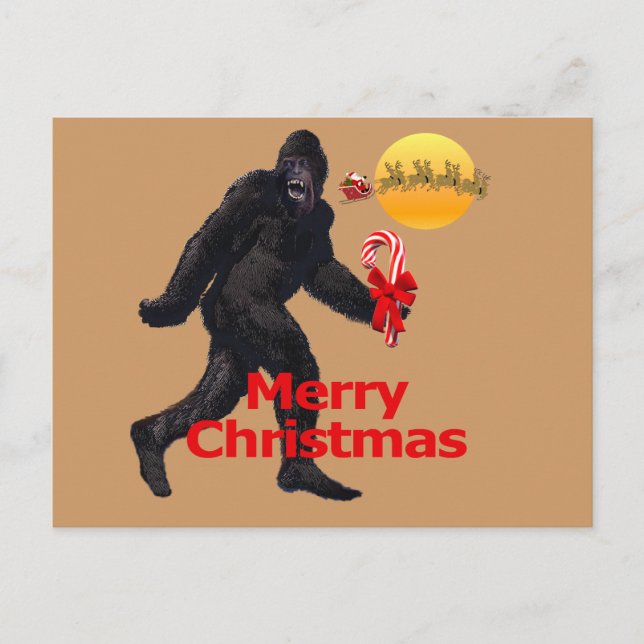 God jul Bigfoot Helg Vykort (Framsida)