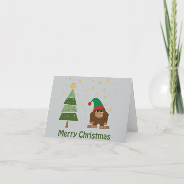 God jul Bigfoot Helgkort (Framsida)