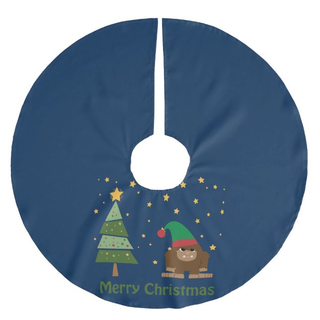 God jul Bigfoot Julgransmatta Borstad Polyester (Framsidan)