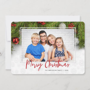God jul Bild 3 av grön och ornament Julkort