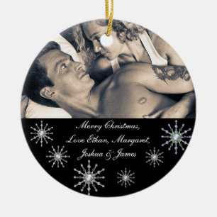 God jul Bild Snöflingor Julgransprydnad Keramik