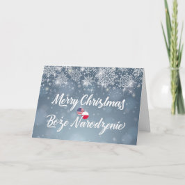God jul Bilingual Polinskt amerikanskt kort