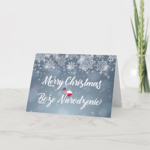 God jul Bilingual Polinskt amerikanskt kort