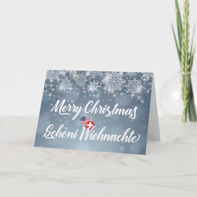 God jul Bilingual Swiss Card Helgkort (Framsida)