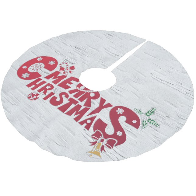 God jul Birch Träd Mönster Julgransmatta Borstad Polyester (Vinklad)