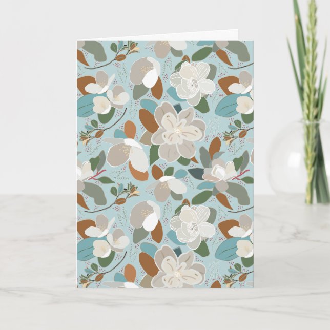 God jul Bird Blommigt Helgkort (Framsida)