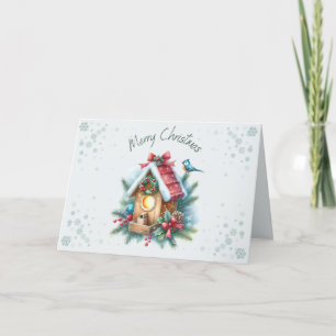 God jul Birdhouse Card Helgkort