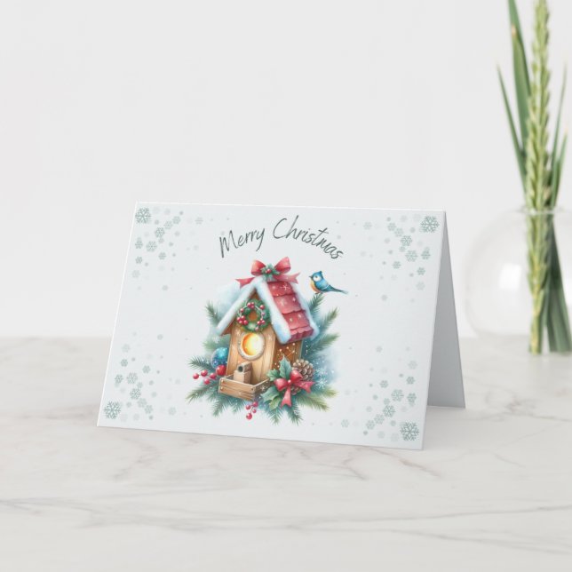 God jul Birdhouse Card Helgkort (Framsida)