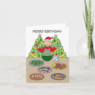 God jul Birthday Dam Baking Kort