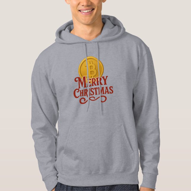God Jul Bitcoin-hoodie Hoodie (Framsida)