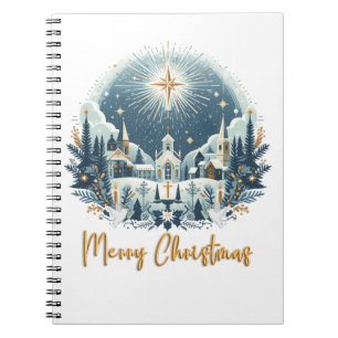 God jul blå och guld anteckningsbok