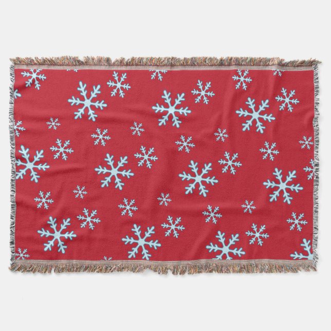 God Jul Blå Snöflinga Högtid Vinter Filt (Framsidan)