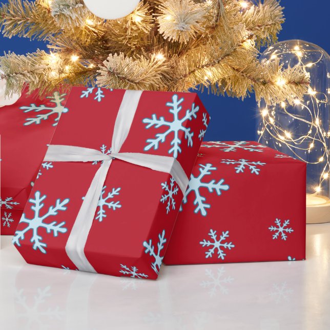 God Jul Blå Snöflinga Holiday Vinter Presentpapper (Helgdagar)