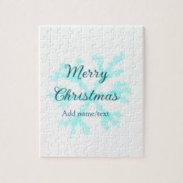 God jul blå snöflingor glitter gnistra  n pussel