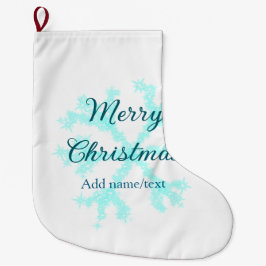 God jul blå snöflingor glitter gnistra  n stor julstrumpa