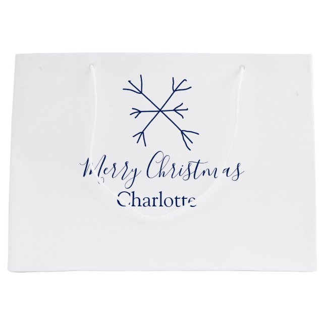 God jul blå snöflingor lägg till namn helgdagar (Framsidan)