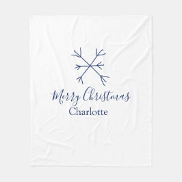 God jul blå snöflingor lägg till namn helgdagar fleecefilt