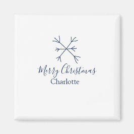 God jul blå snöflingor lägg till namn helgdagar magnet