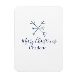 God jul blå snöflingor lägg till namn helgdagar magnet