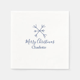 God jul blå snöflingor lägg till namn helgdagar pappersservett
