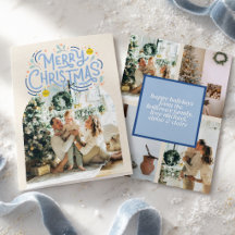 God Jul Blå Typografi Bågformat Foto