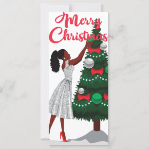 God jul Black African American Woman Card
