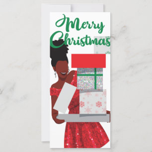 God jul Black African American Woman Card
