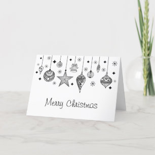 God jul Black and White jul Baubles Helgkort