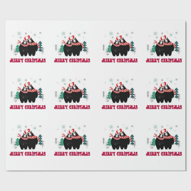 God jul Black Bears Presentpapper (Seam)