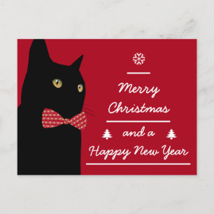 God jul Black Cat Helg Vykort