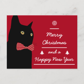 God jul Black Cat Helg Vykort