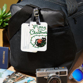 God jul Black Cat med Ornament och Ljus Bagagebricka