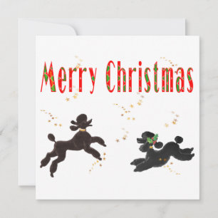 god jul Black & Chocolate Pudel Julkort