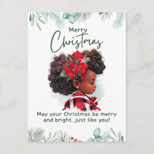 God jul Black Girl Magic Melanin Julafton Roligt Helg Vykort