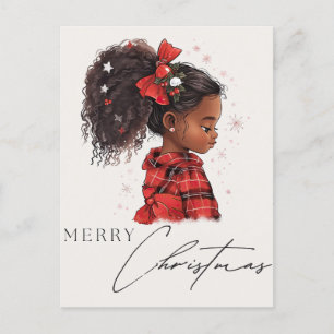 God jul Black Girl Magic Melanin Julafton Roligt Helg Vykort