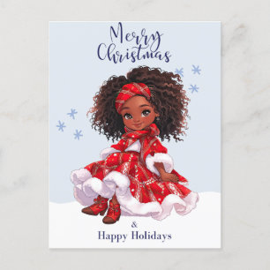 God jul Black Girl Magic Melanin Julafton Roligt Helg Vykort