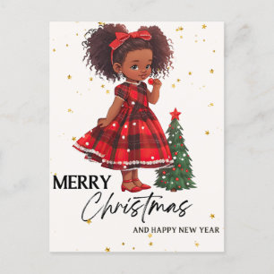 God jul Black Girl Magic Melanin Julafton Roligt Vykort