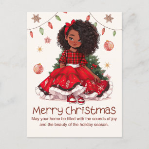 God jul Black Girl Magic Melanin Julafton Roligt Vykort