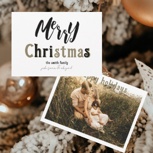 God jul Black & Guld Photo Julkort