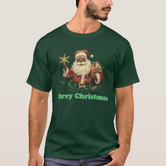 God jul Black Jultomten T-Shirt (Framsida)
