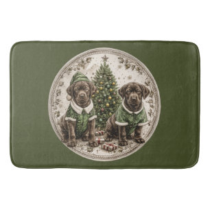 God jul Black Labrador Retriever Puppy Badrumsmatta