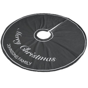 God jul Black Minimalist Modern Julgransmatta Fleece