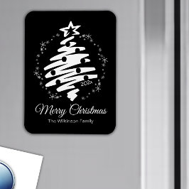 God jul Black Modern Helgdag Fridge Magnet