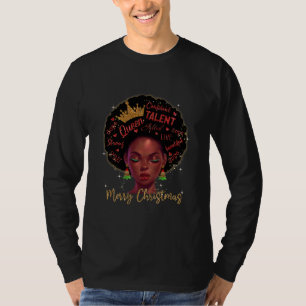 god jul Black Queen Girl African Santa T Shirt