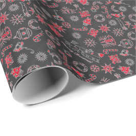 God jul Black Red Santa Wandele Candle Presentpapper