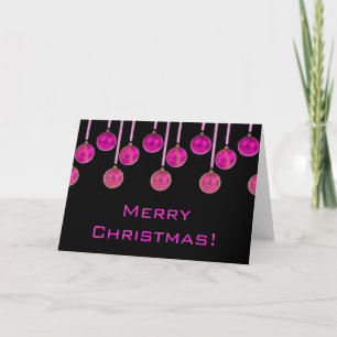 God jul Black Rosa Guld Baubles Card Helgkort
