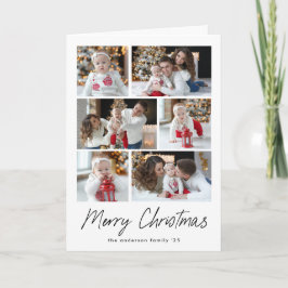 God jul Black Script 6 Photo Collage Helgkort