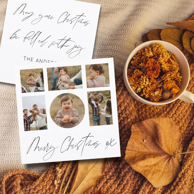 God jul Black & White Photo Collage Julkort (Skapare uppladdad)